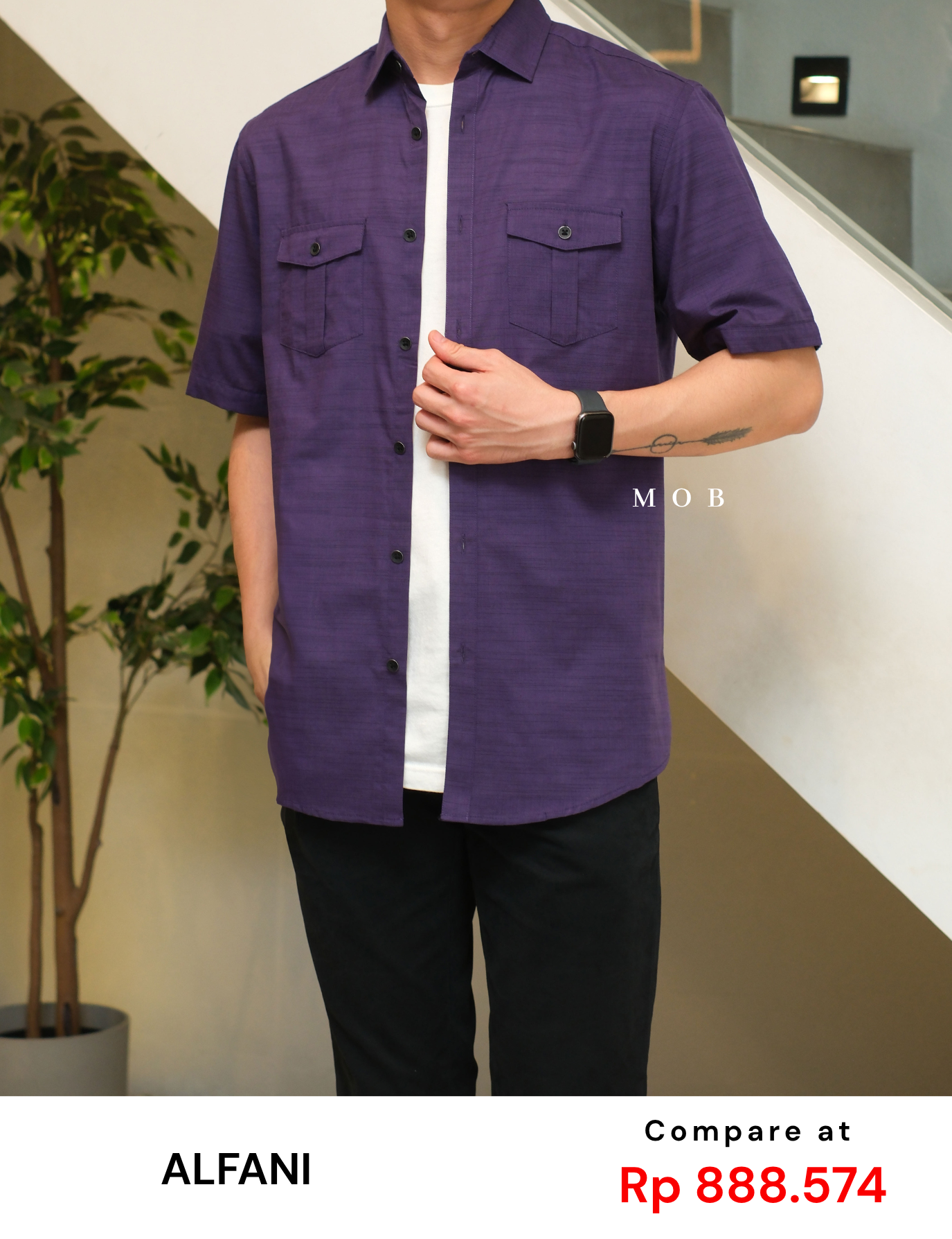 AFSSS01003I Warren Pocket SS Shirt Lavender Misty Vol.2