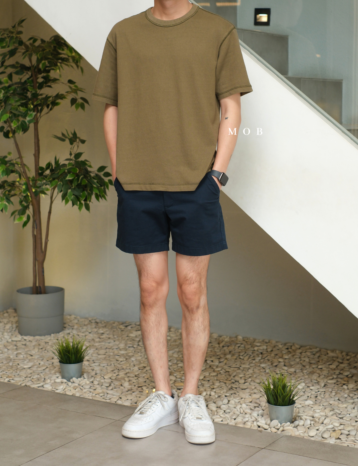 GPSST2201A Heavyweight Boxy Cropped SS Tee Olive