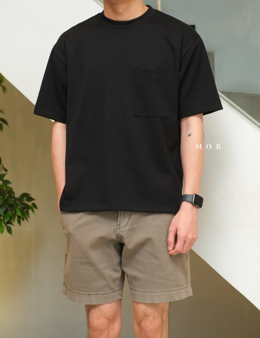 Image of ARKSST1003 Boxy Pocket SS Tee Black