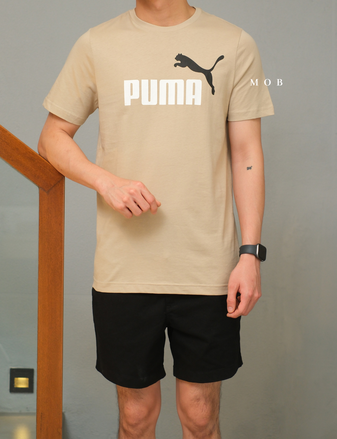 PMSST07002A Essential +2 Col Logo SS Tee Beige
