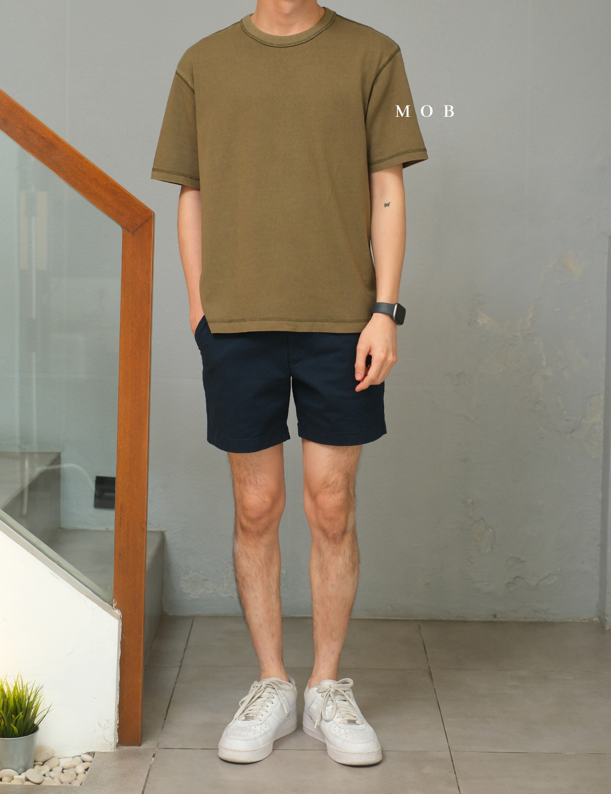 GPSST2201A Heavyweight Boxy Cropped SS Tee Olive