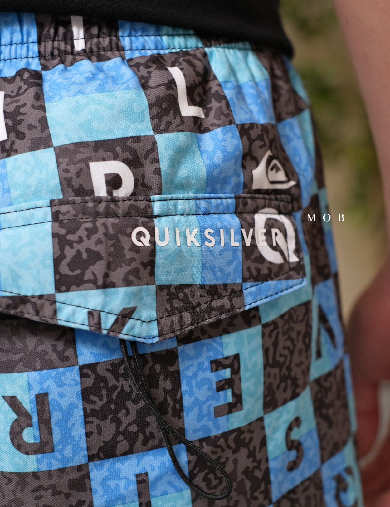QSBS02002 Volley Shorts Blue Black Plaid