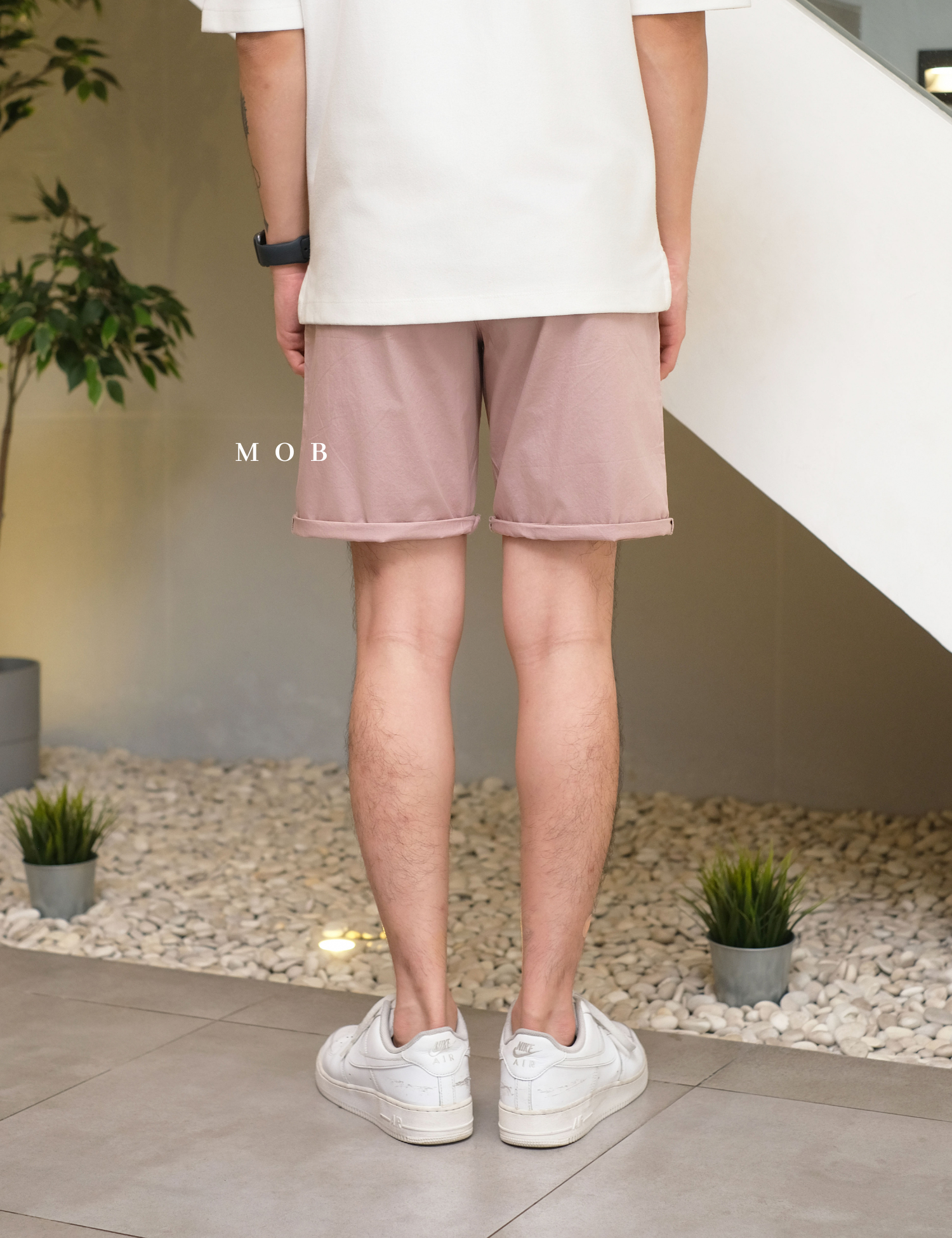 HMSR03001 Slim Fit Chino Shorts Pale Pink