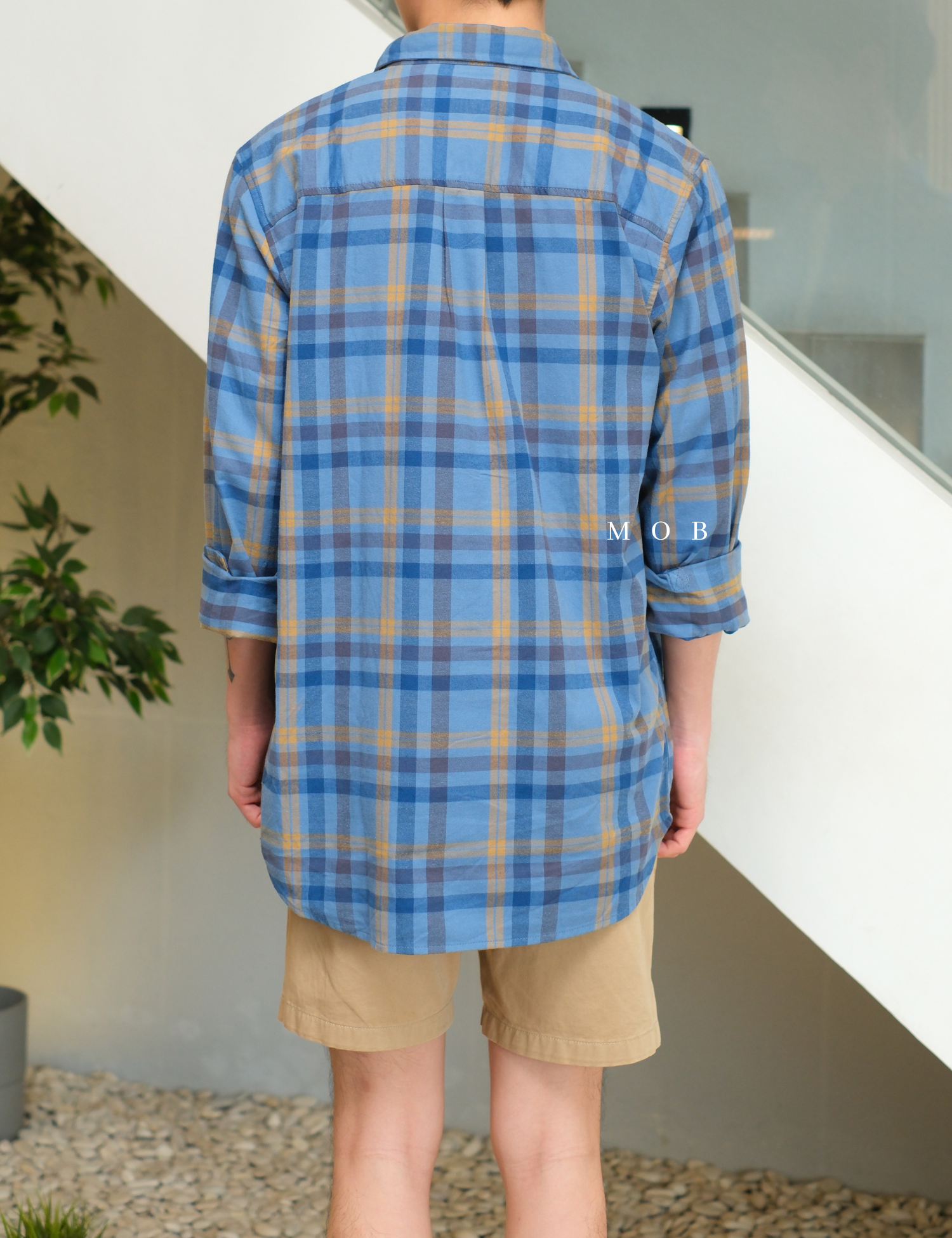 REILSS01005A Wallace Lake Flannel LS Shirt Blue Yellow Plaid