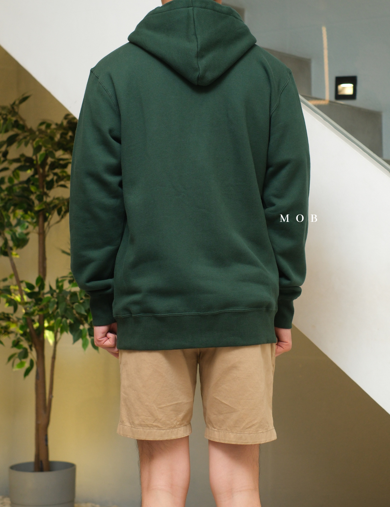CHMPFZ05001E Basic Small Logo Full Zip Hoodie Green
