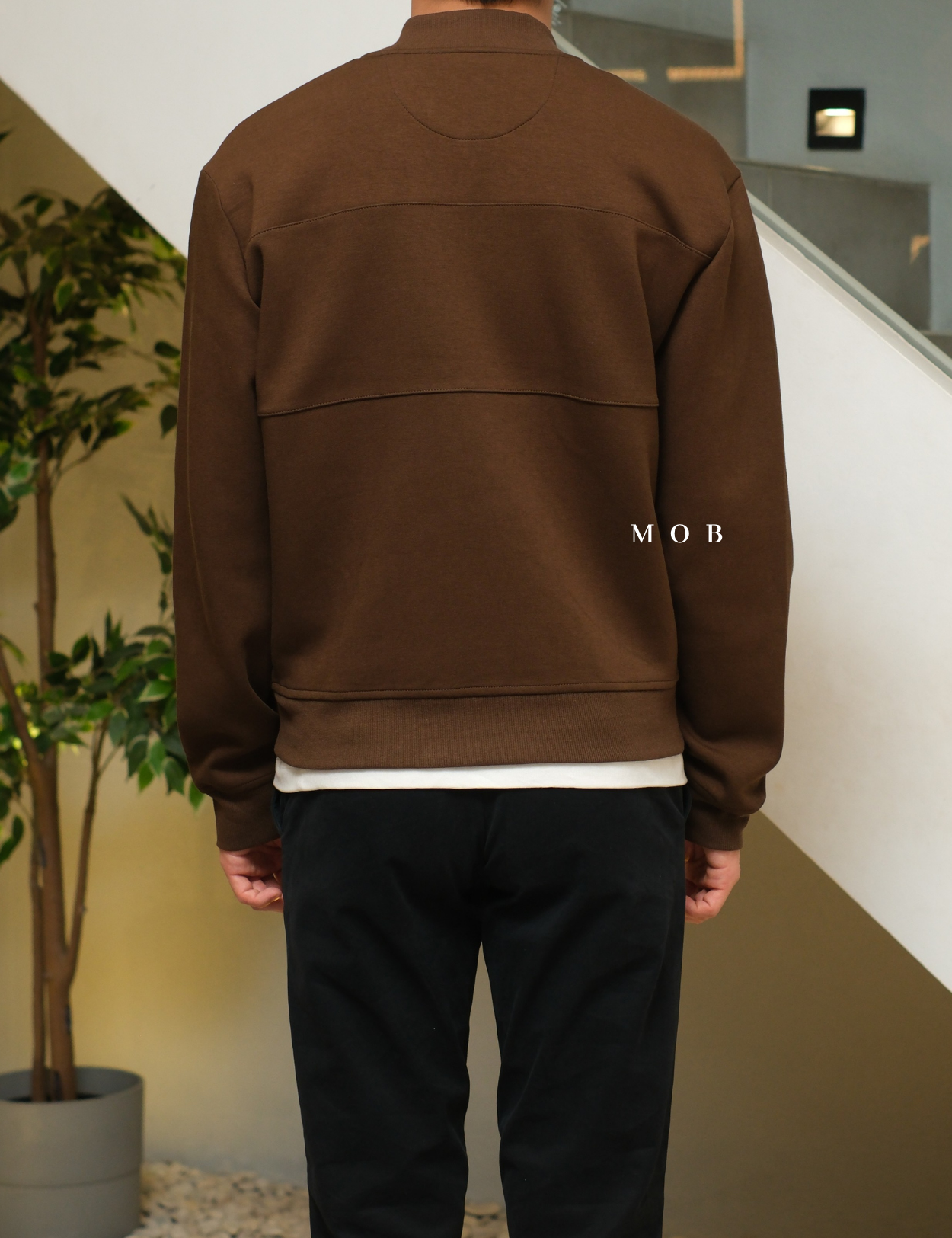 MODJ01004 Modern Pocket Bomber Jacket Brown
