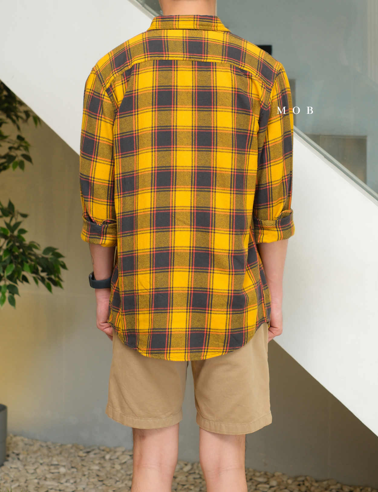 SNMLSS01006 Super Soft Flannel LS Shirt Yellow Grey Plaid