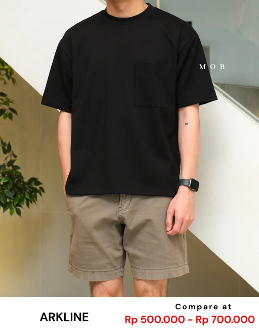 ARK01SST043 Boxy Pocket SS Tee Black