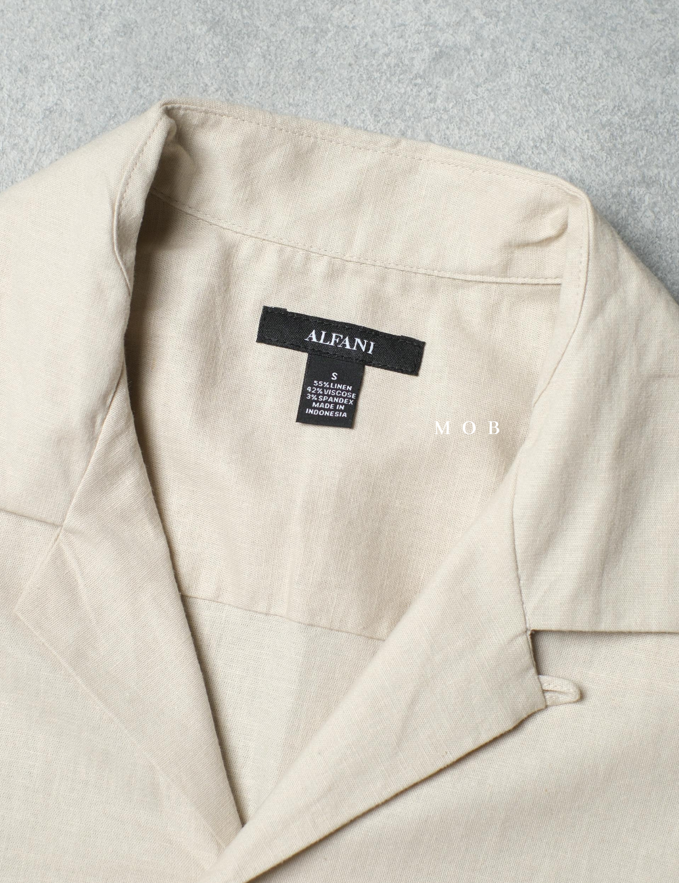 AFSSS01013 Open Collar SS Shirt Beige