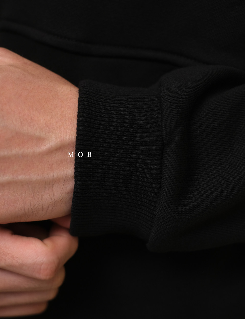 IBHOD01001 Lettering Pullover Hoodie Black