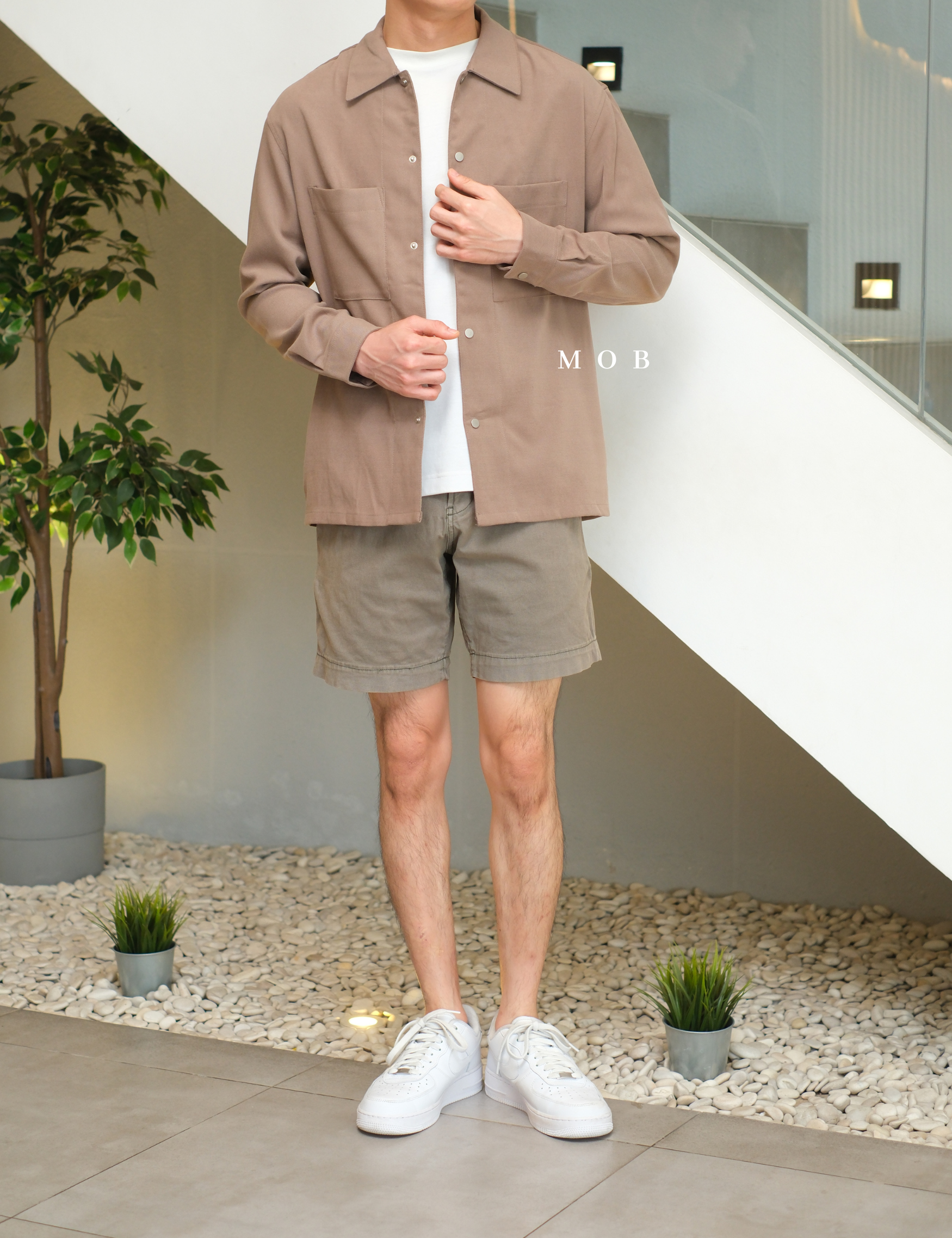 MBRLSS01001 Suede Outer LS Shirt Brown