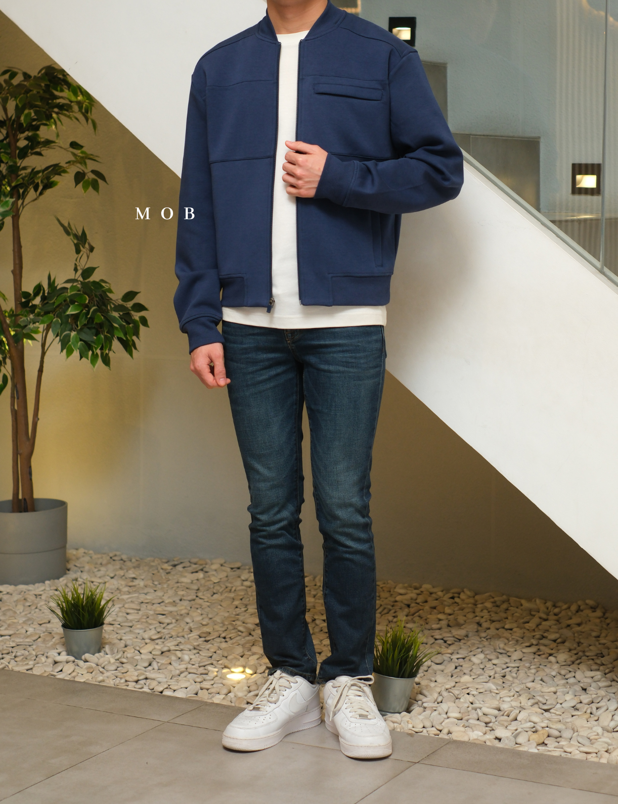 MODJ01001 Modern Pocket Bomber Jacket Navy