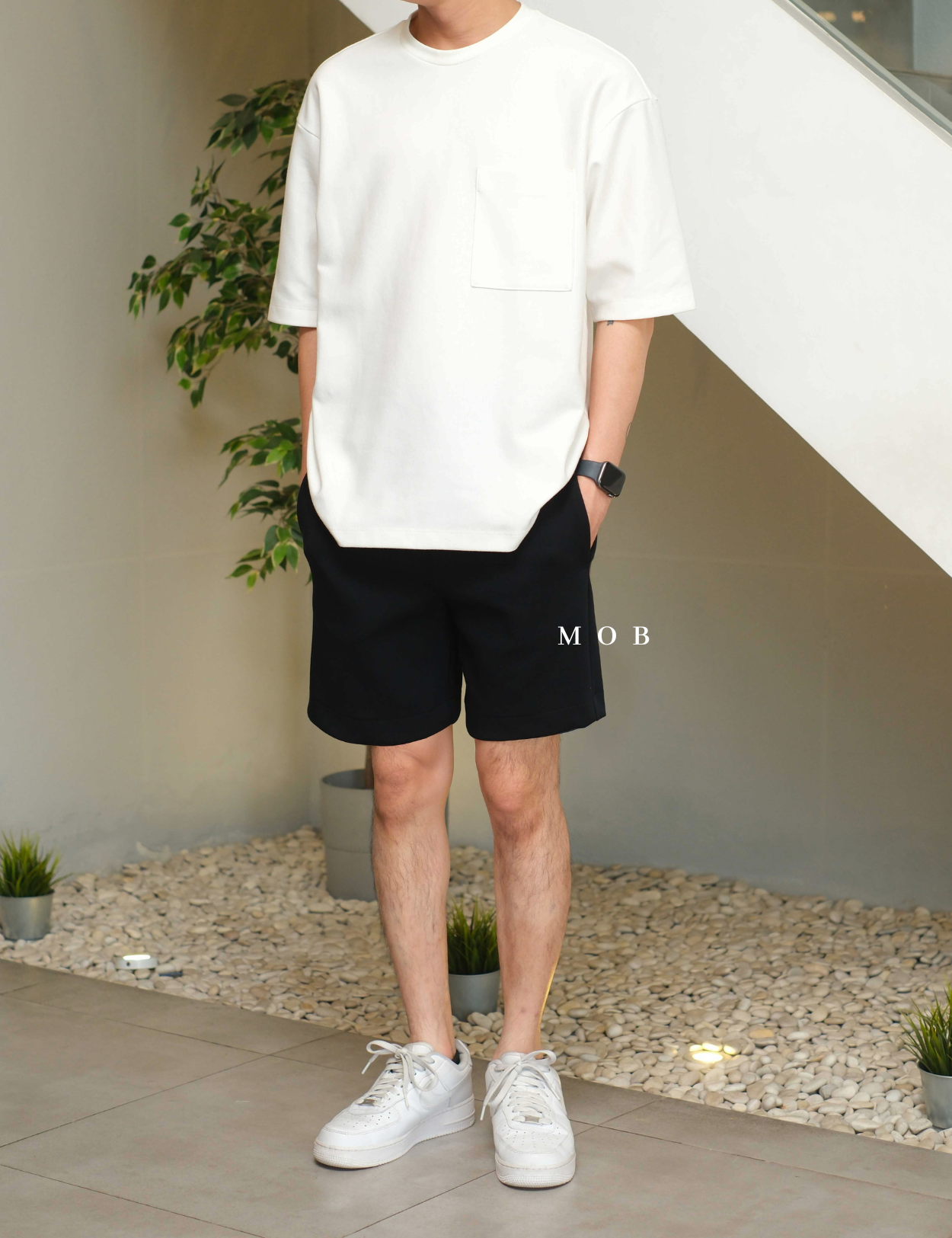 MODSR01001A Regular Pull On Track Shorts Black