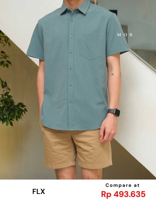 Image of FLXSSS01001C Slim Performance SS Shirt Sage Green
