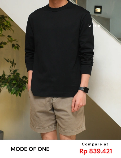 Image of MODLST01002A Basic Relaxed LS Tee Black
