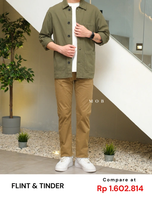 Image of F&TPT04003 365 Straight Fit Pants Tan