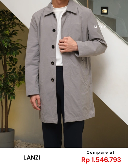 Image of LZJ02003 Basic Coat Jacket Light Grey