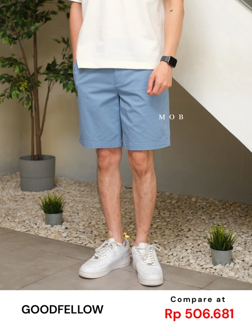 Image of GFSR01001C Flat Front Shorts Blue (Inseam 9)