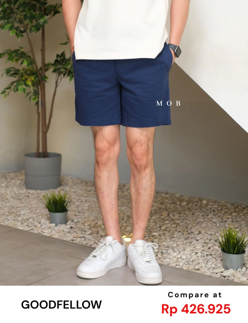 Image of GFSR01003A Pleated Trouser Shorts Navy