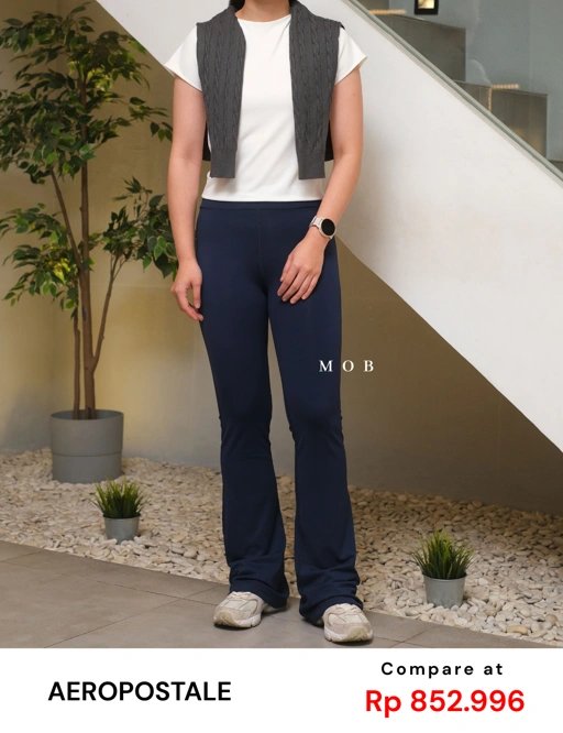 Image of ARPT1401C Buttery Soft High Rise Cinch Flare Leggings Deep Navy