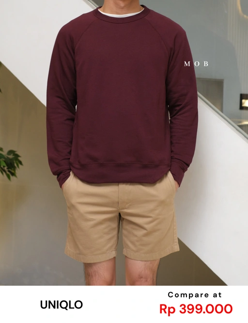 Image of [BEST DEALS!] UNQSW02003 Basic Sweatshirt Maroon