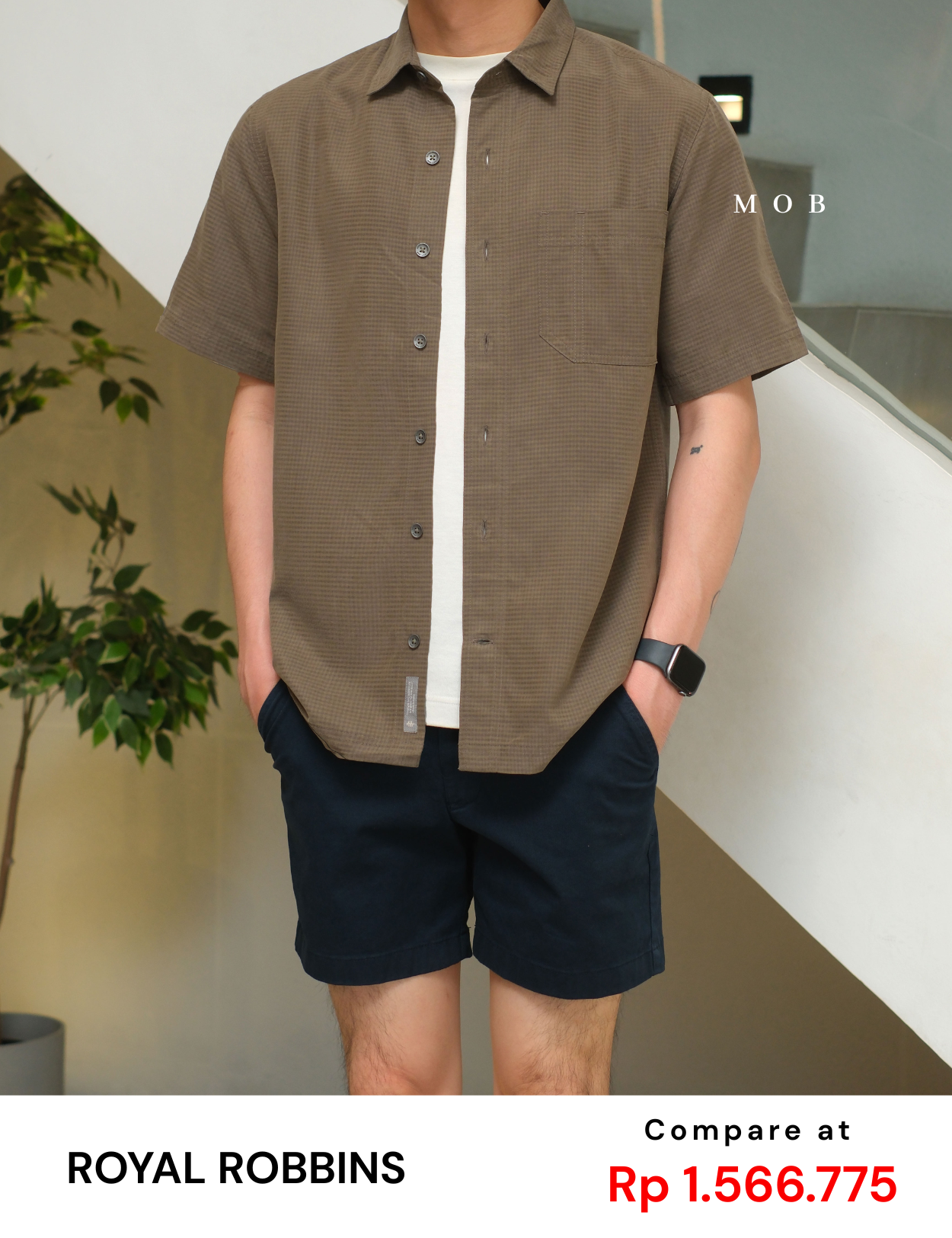 RRBSSS01001C Desert Pucker Dry SS Shirt Army