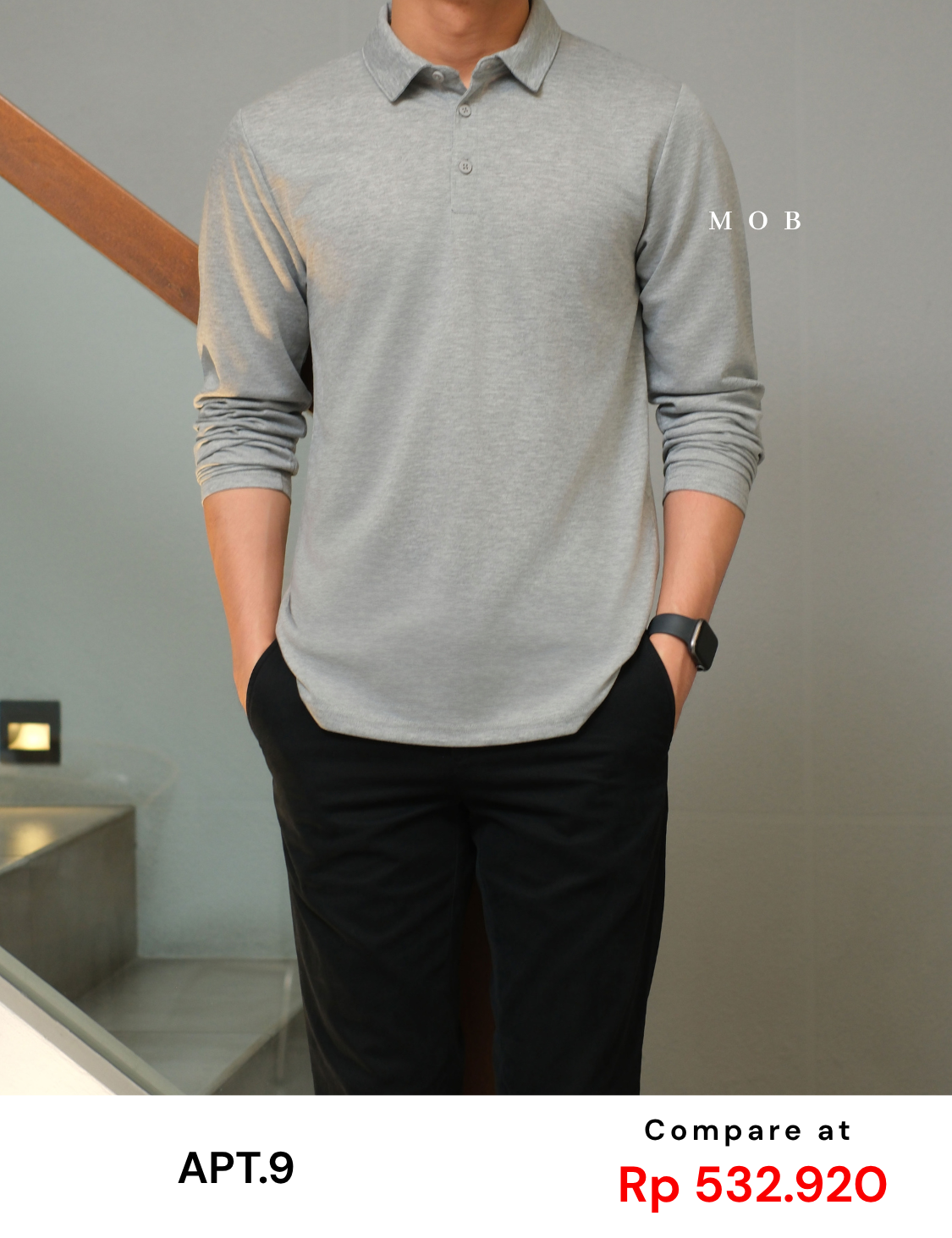 APTPLS01003 Premier Flex LS Polo Heather Grey