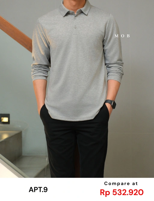 APTPLS01003 Premier Flex LS Polo Heather Grey