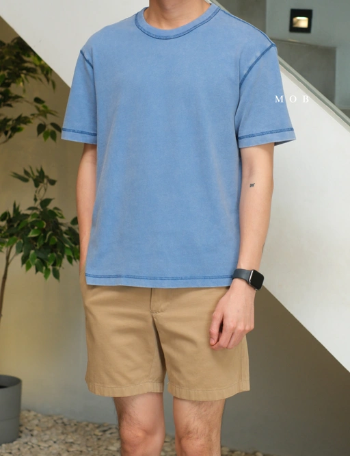 Image of GPSST2201B Heavyweight Boxy Cropped SS Tee Blue