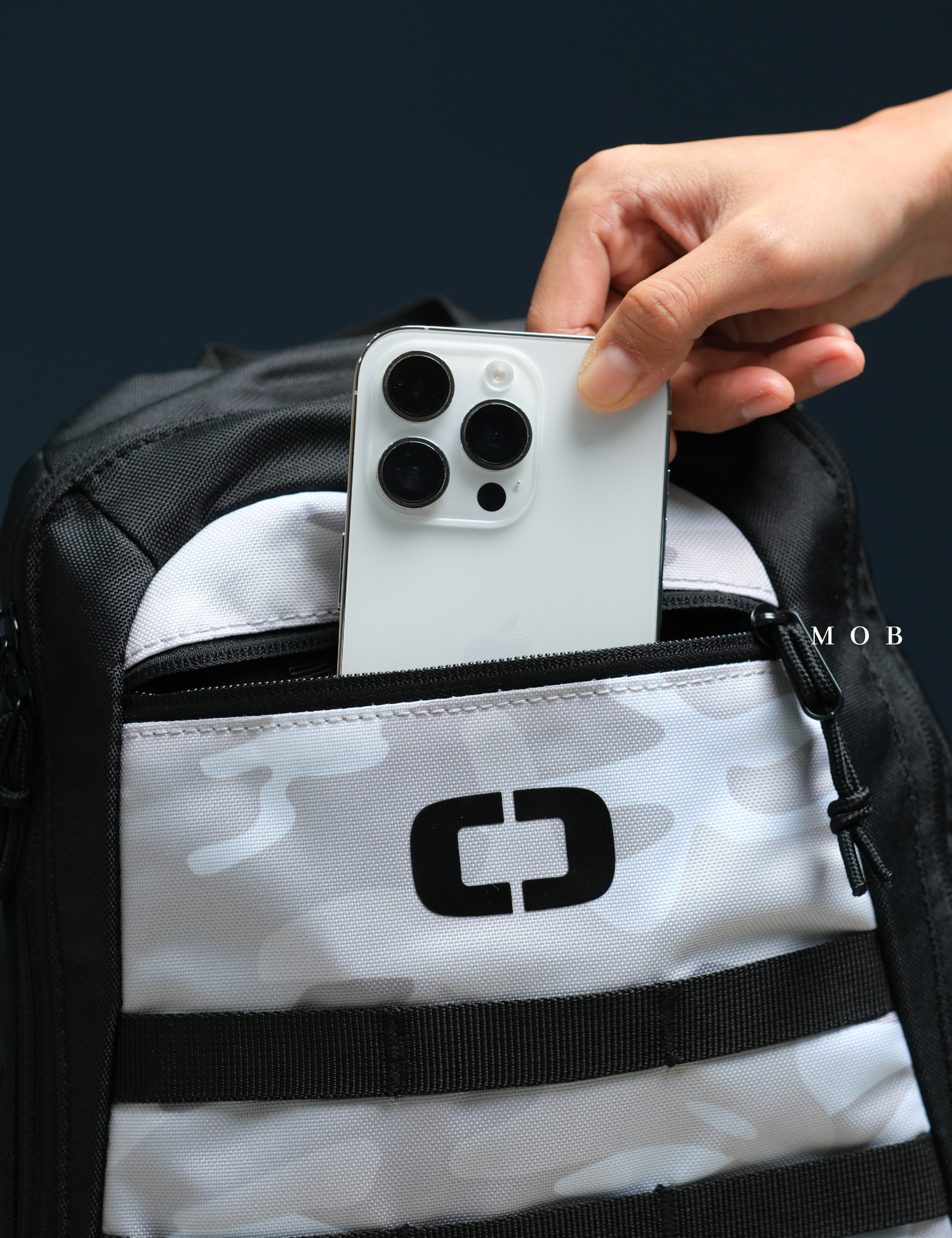 OGBAG02010B Court Recycled Sling Backpack Black Camo
