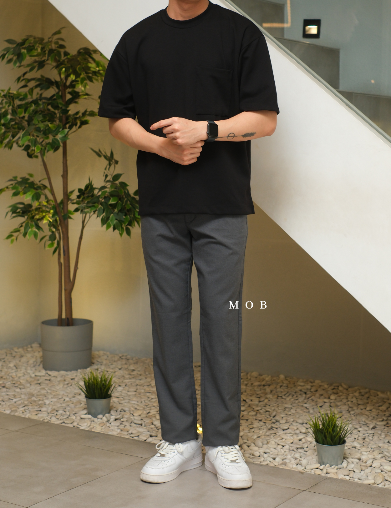 ONPT4301D Slim Dress Pants Dark Grey Misty