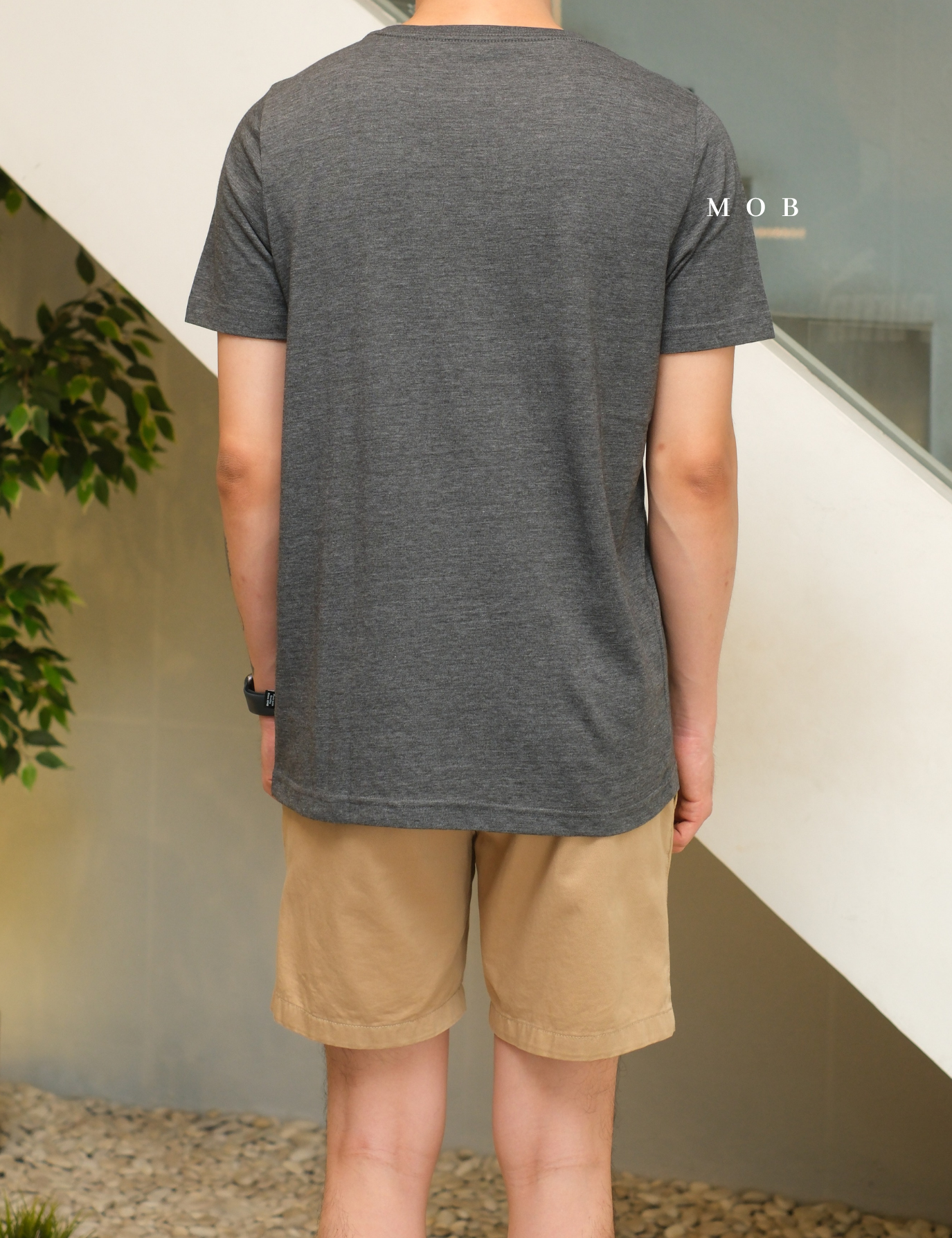 PMSST07007B Essentials Heather SS Tee Grey Misty