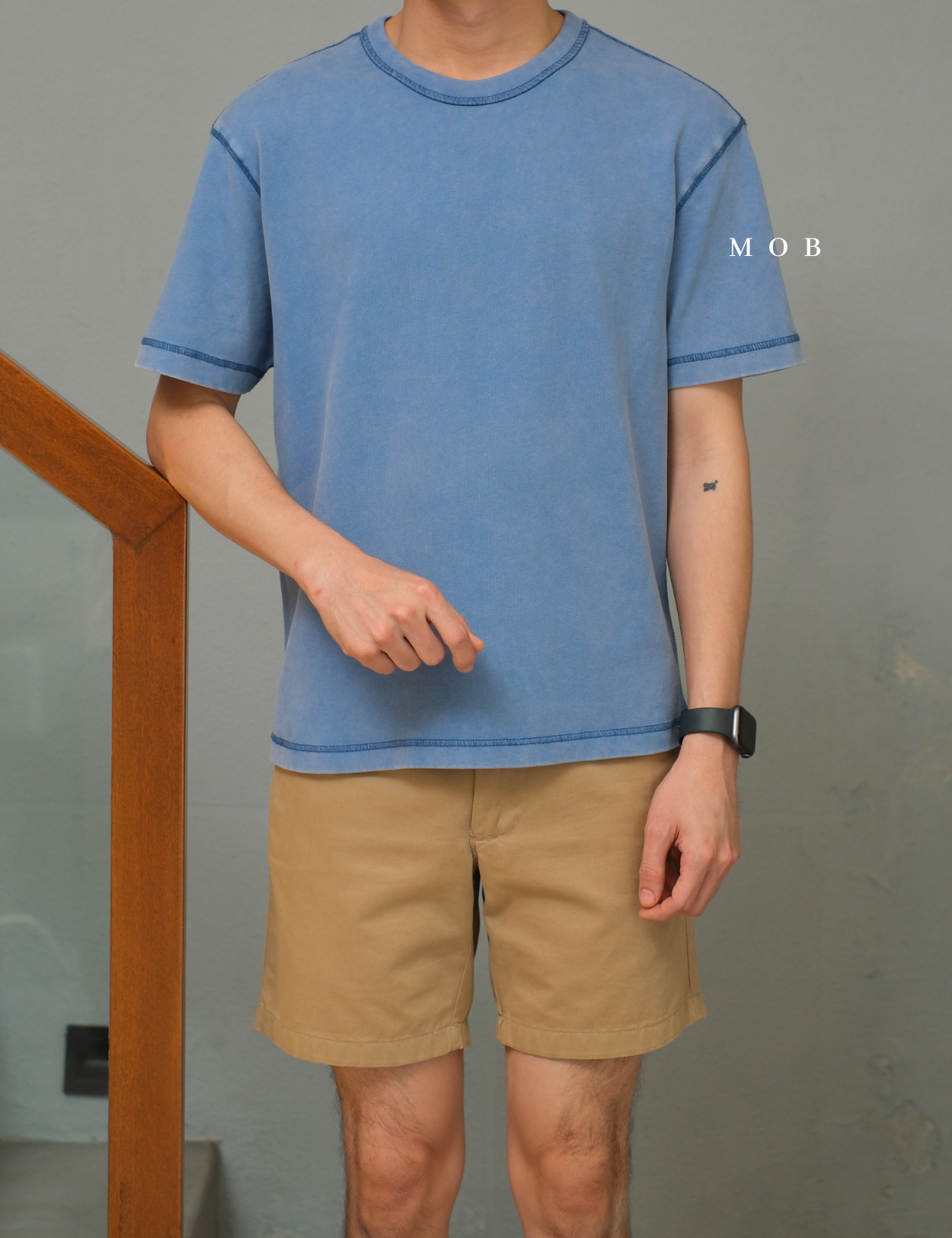 GPSST2201B Heavyweight Boxy Cropped SS Tee Blue