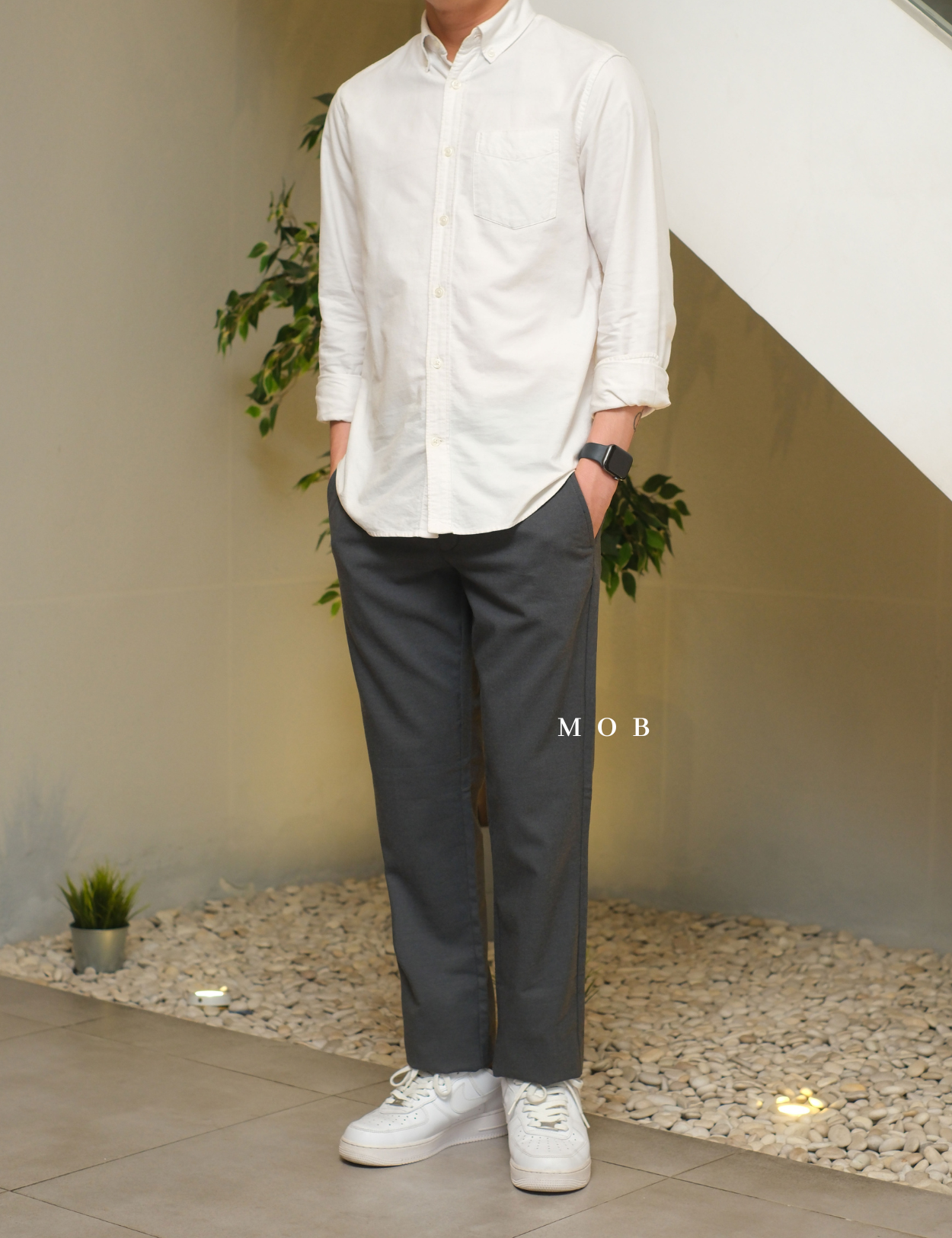 ONPT4301D Slim Dress Pants Dark Grey Misty