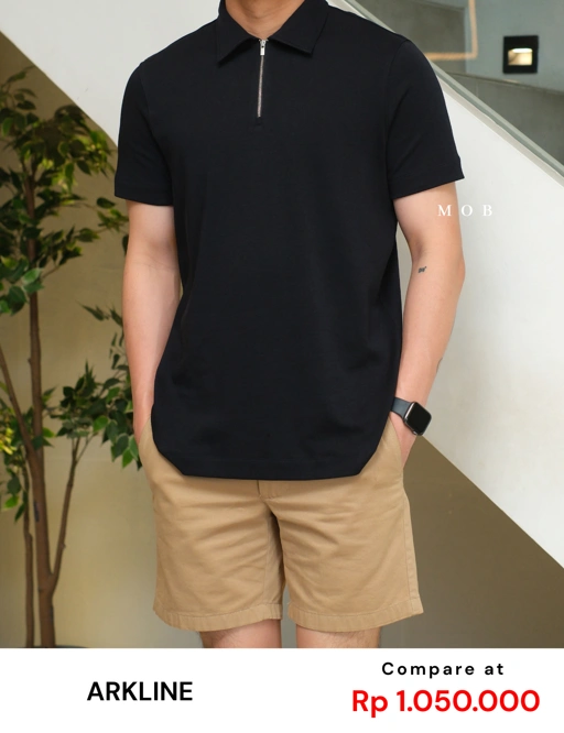 Image of ARK01SSP026 Cerniera Polo SS Shirt Maastricht Navy