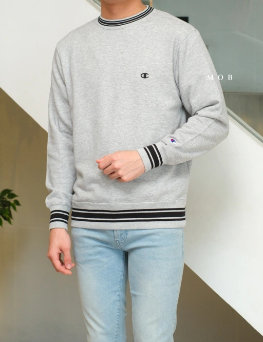 Image of CHMPSW1106 Basic Lined Sweatshirt Heather Grey