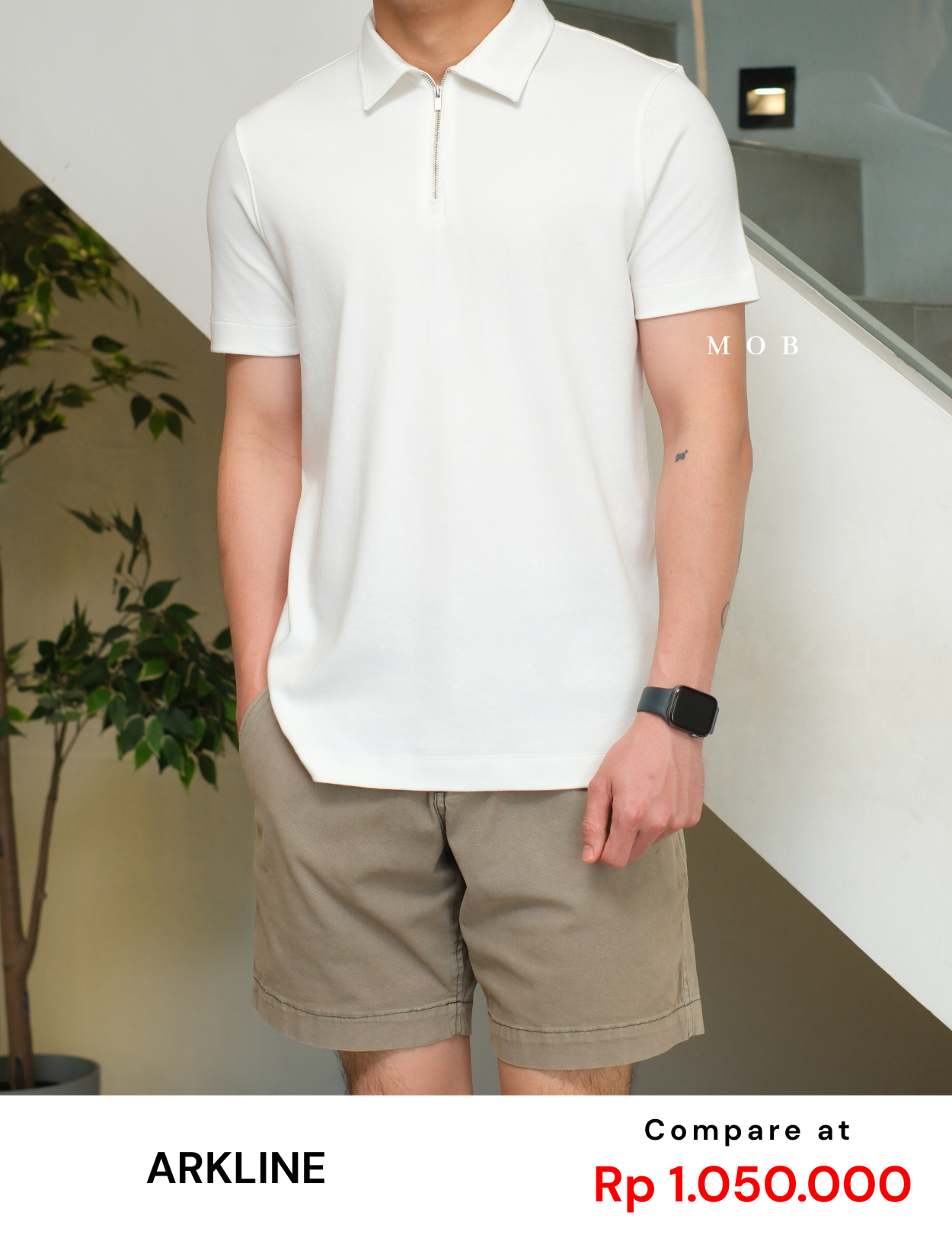 ARK01SSP024 Cerniera Polo SS Shirt Off White