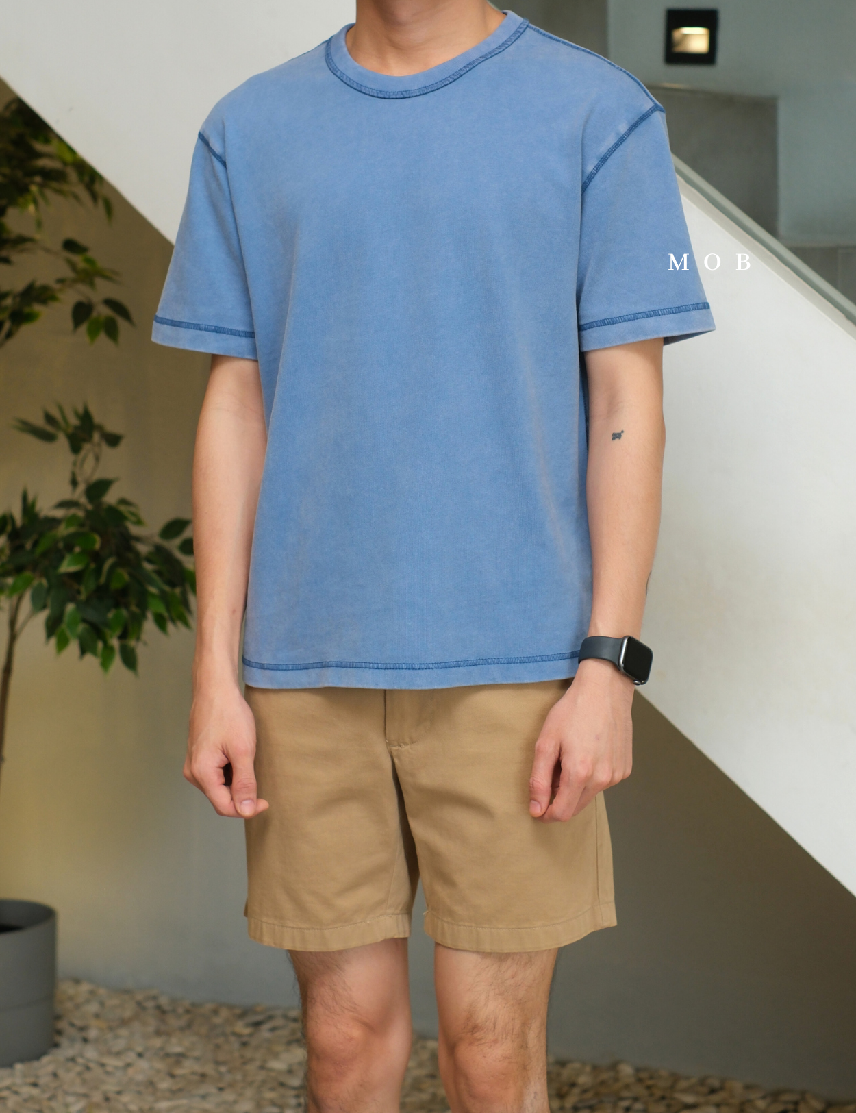 GPSST2201B Heavyweight Boxy Cropped SS Tee Blue