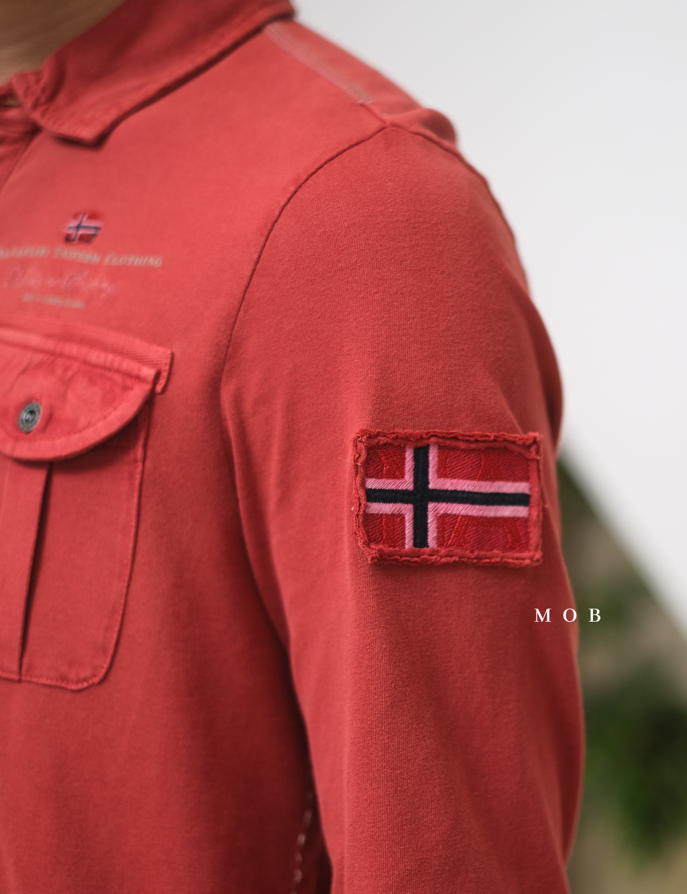 NPJPLS01002A Pocket Polo LS Terracotta