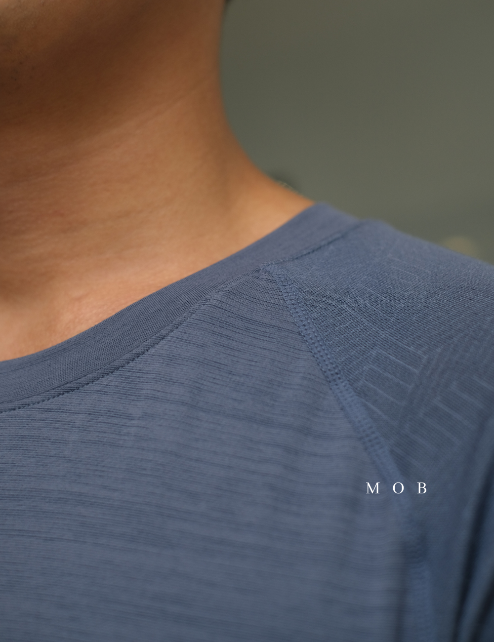 PMBL02002B Warmcell Baselayer TOP-BACK Logo Blue Grey