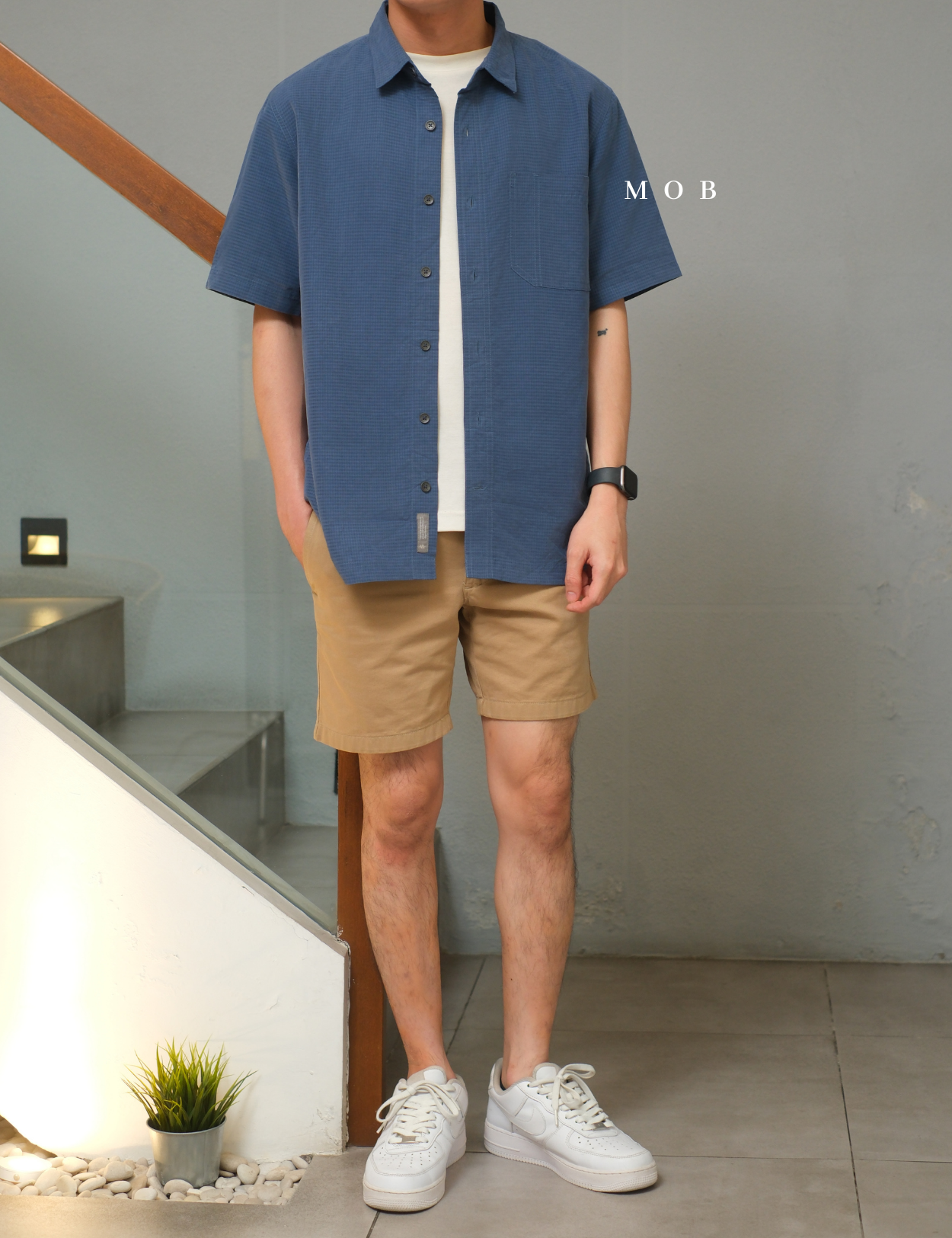 RRBSSS01001D Desert Pucker Dry SS Shirt Dark Blue