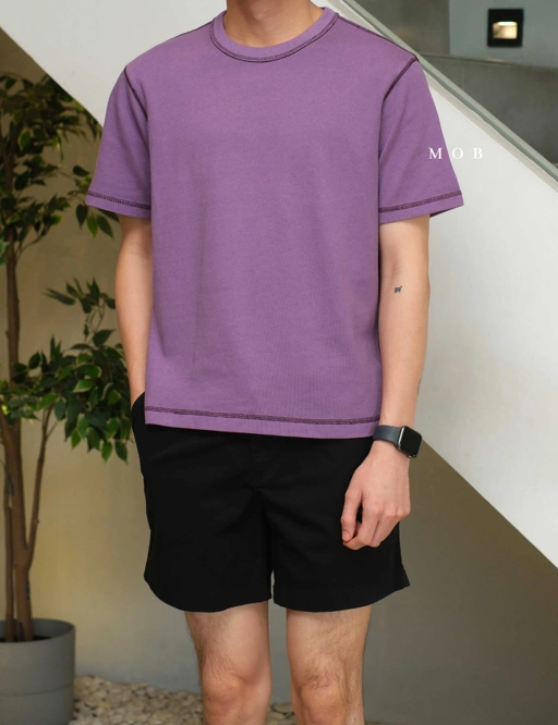 Image of GPSST2201C Heavyweight Boxy Cropped SS Tee Purple