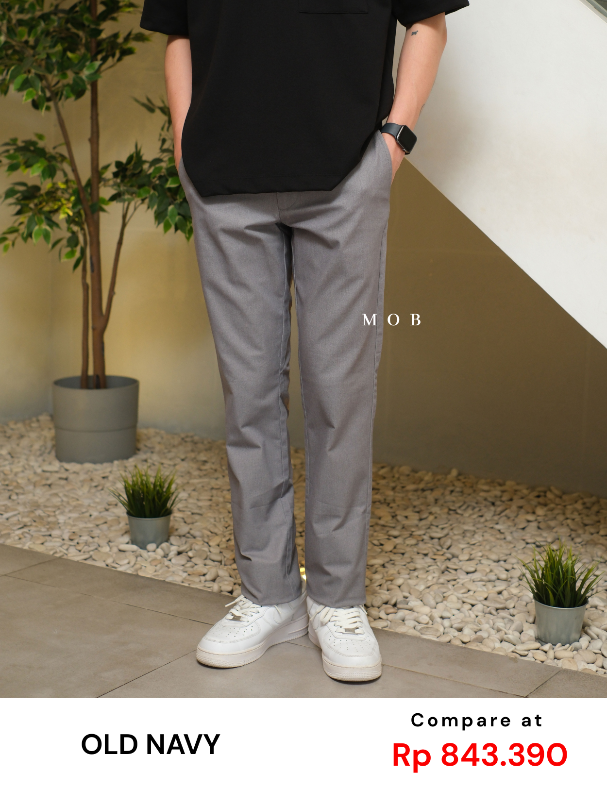 ONPT4401D Ultimate Slim Built In Flex Chino Pants Light Grey Misty