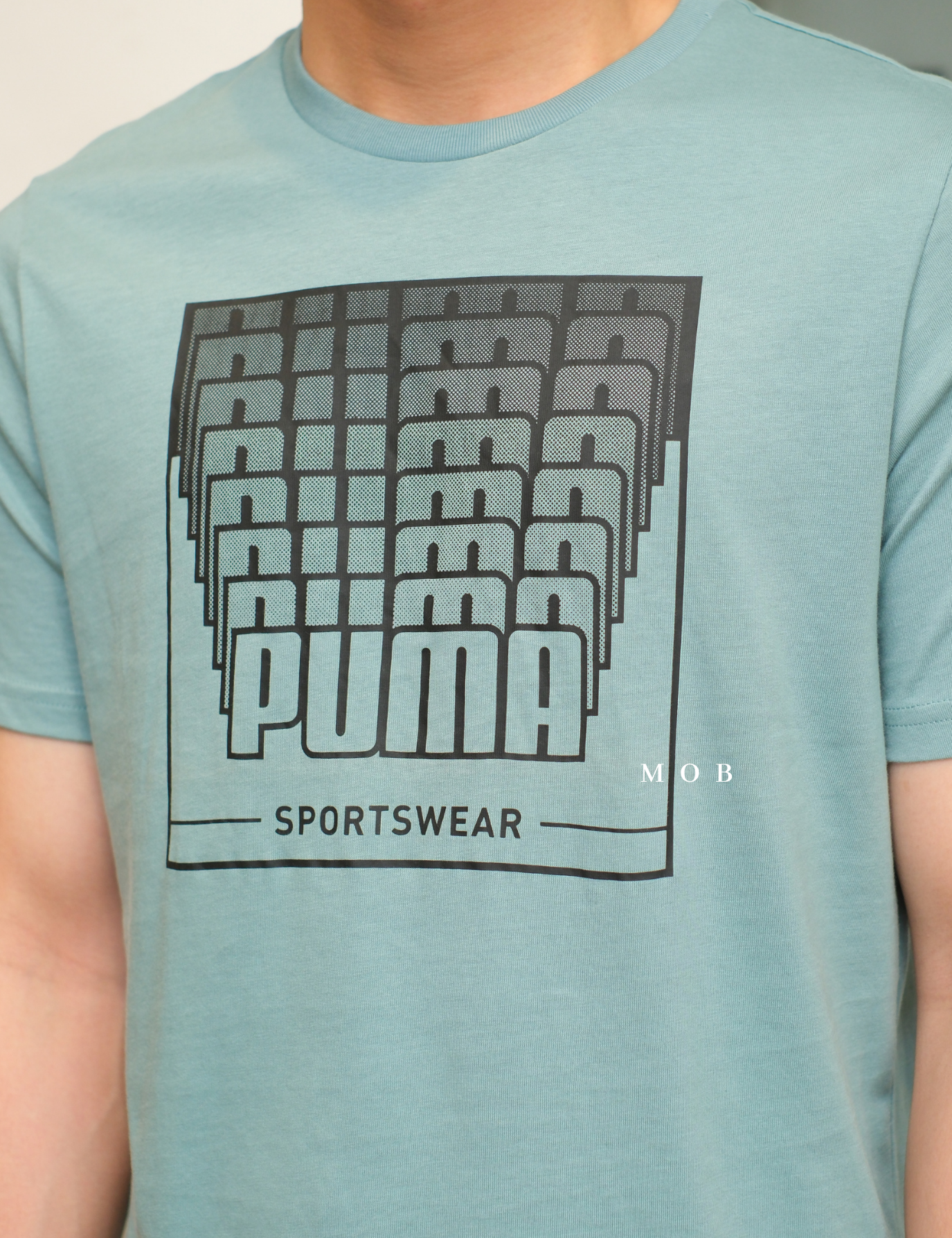 PMSST1001 Wording Graphic SS Tee Sky Blue