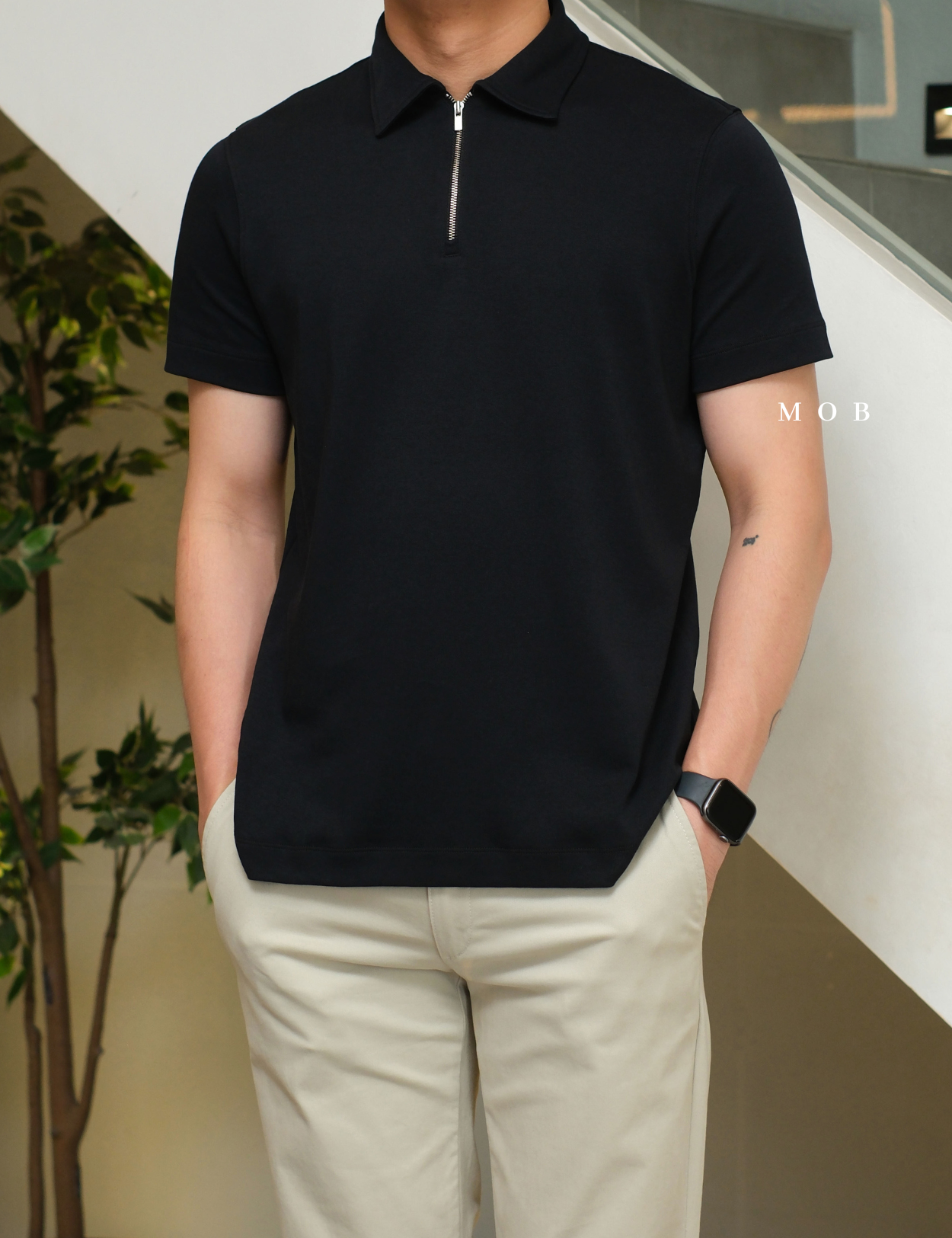 ARK01SSP023 Cerniera Polo SS Shirt Rich Black
