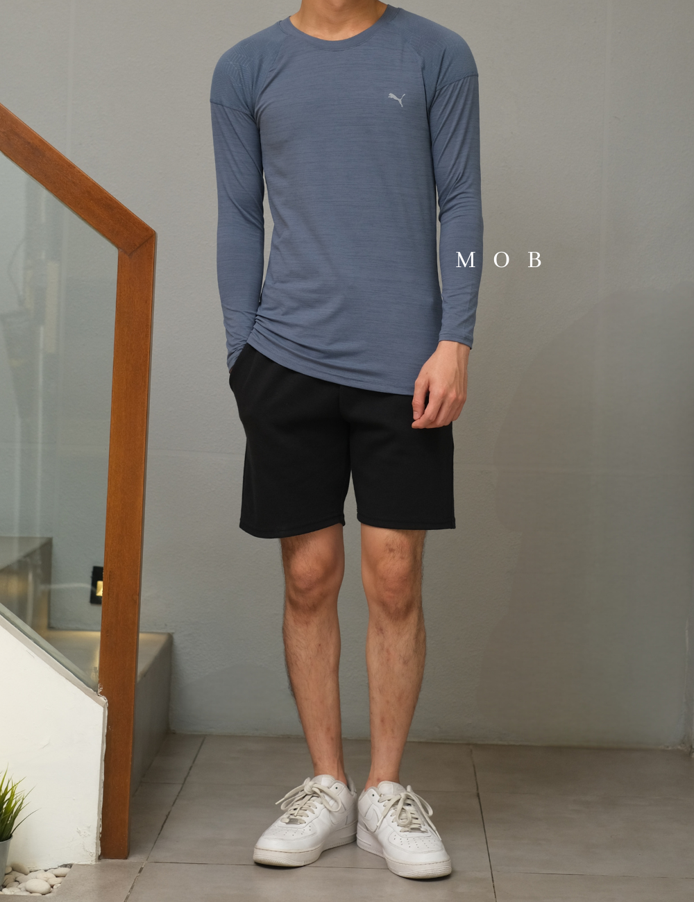 PMBL02002B Warmcell Baselayer TOP-BACK Logo Blue Grey