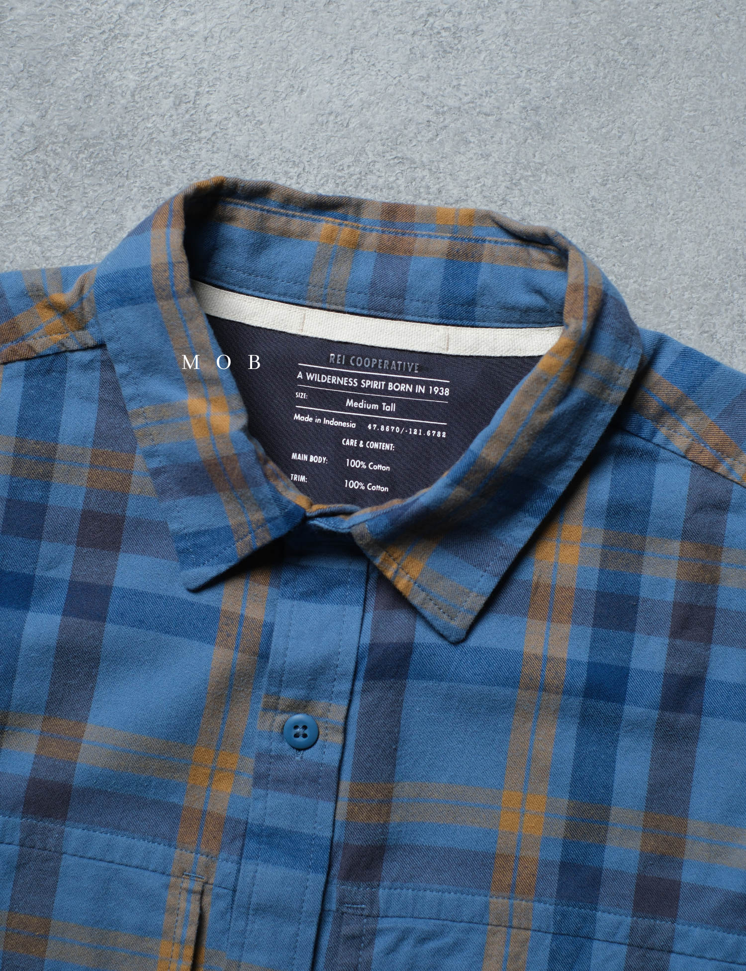 REILSS01005A Wallace Lake Flannel LS Shirt Blue Yellow Plaid