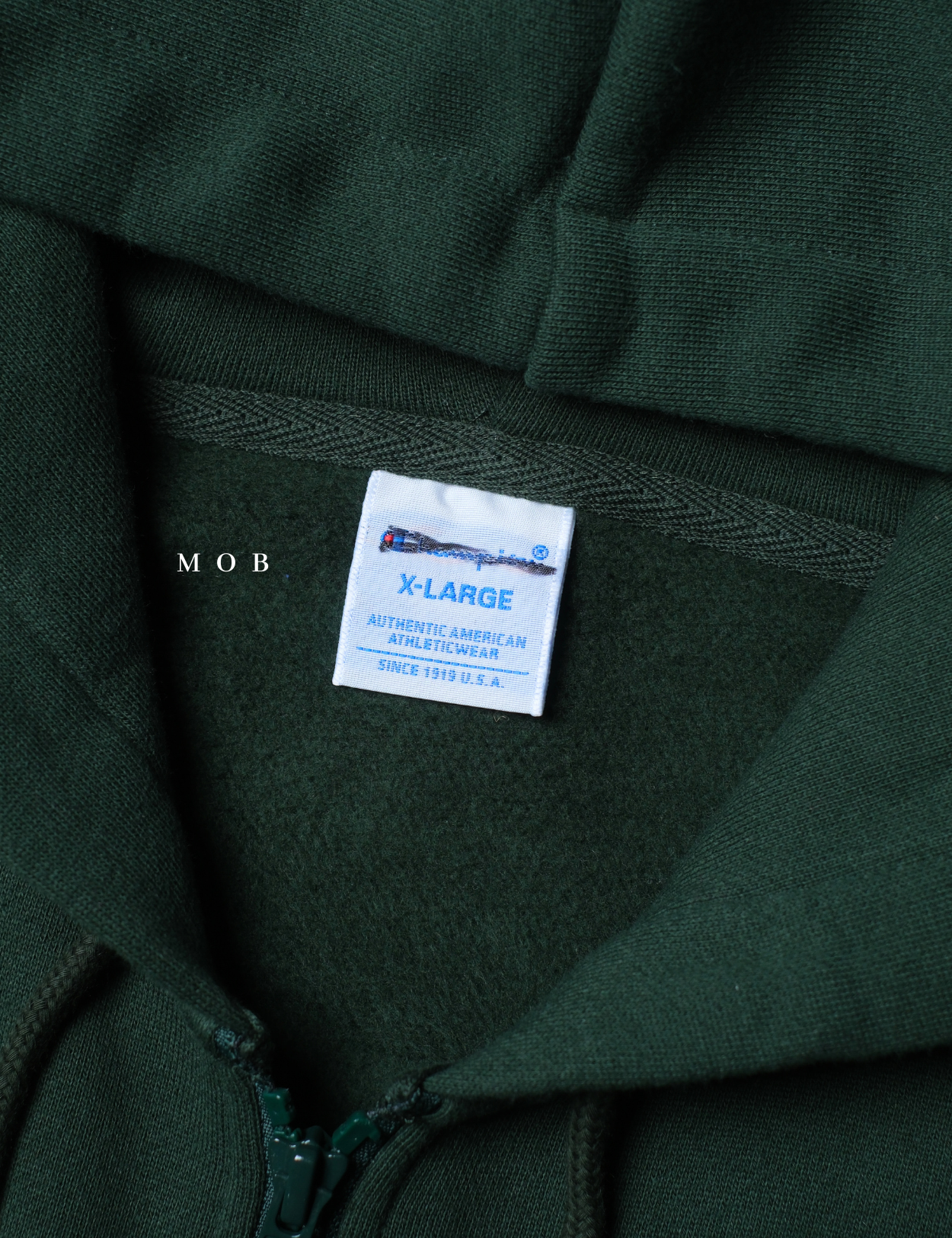CHMPFZ05001E Basic Small Logo Full Zip Hoodie Green