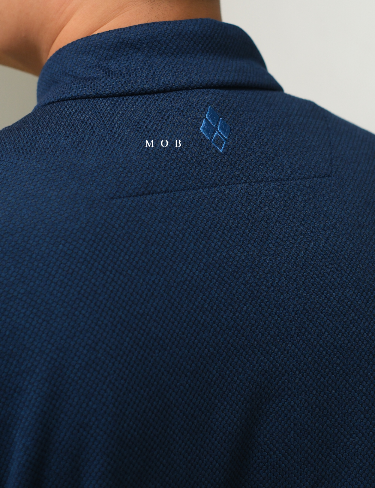 MBLJ01003 Mock Neck Fleece Half Zip Jacket Navy