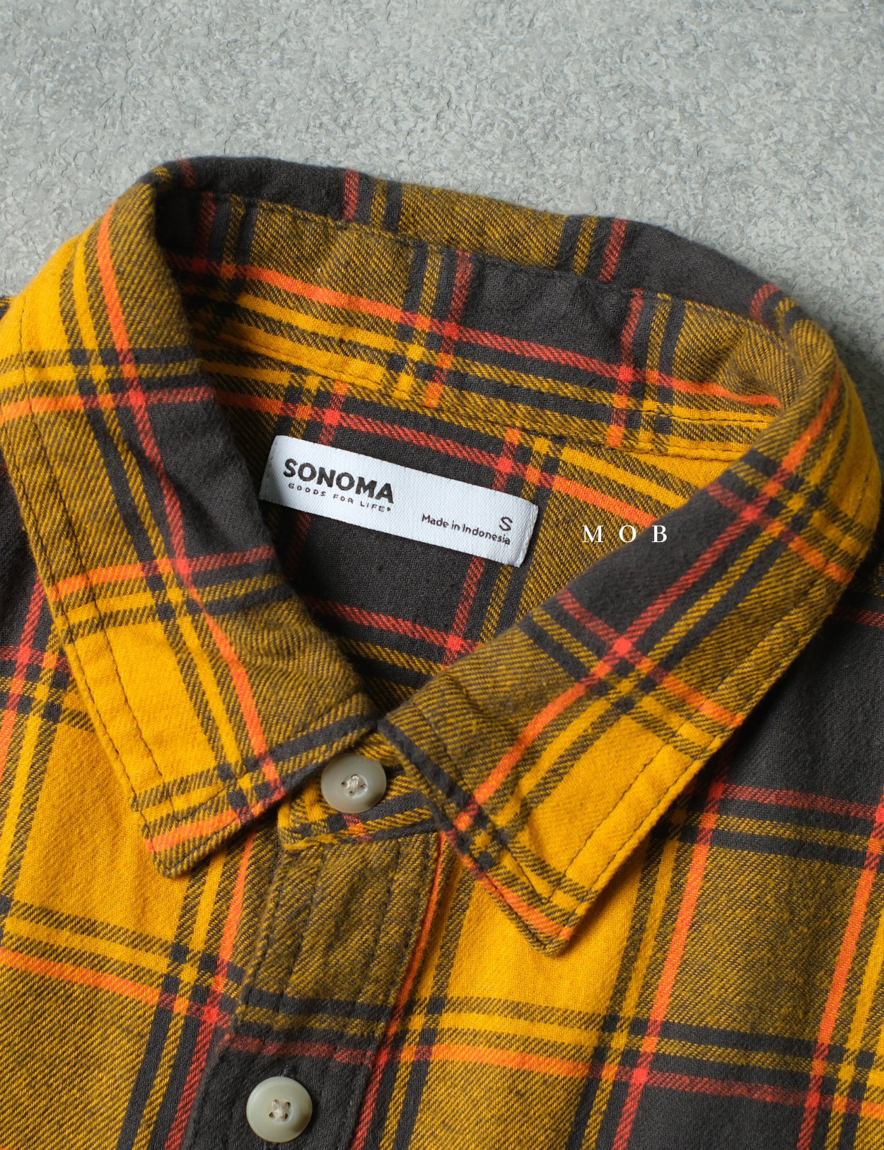 SNMLSS01006 Super Soft Flannel LS Shirt Yellow Grey Plaid